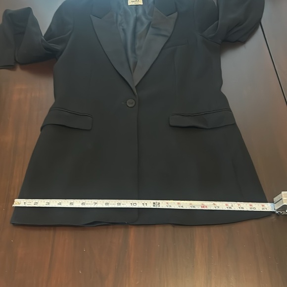 Talula Blazer Tuxedo Style Satin Lapel Black BlazerWomen Size S - Picture 16 of 17